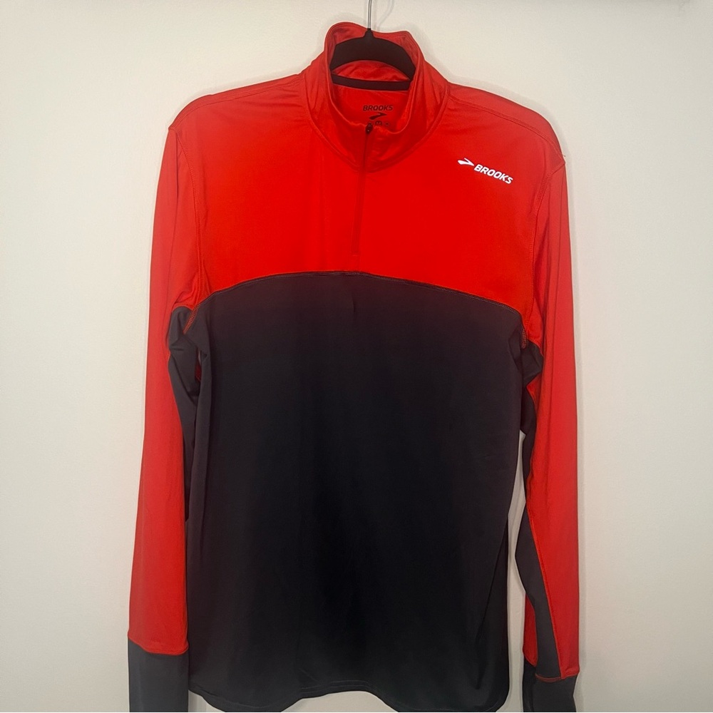 Brooks Men’s Running Quarter Zip Pullover Jacket Medium Long Sleeve Athletic